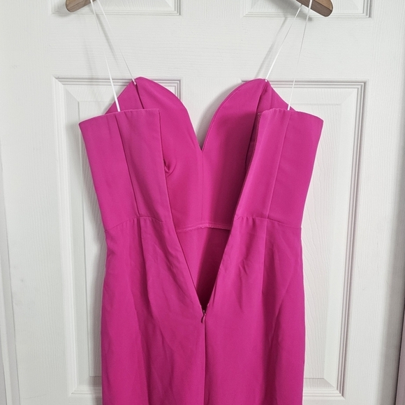 Amanda Uprichard Cherri Crepe Plunging Sweetheart Gown - Picture 4 of 7